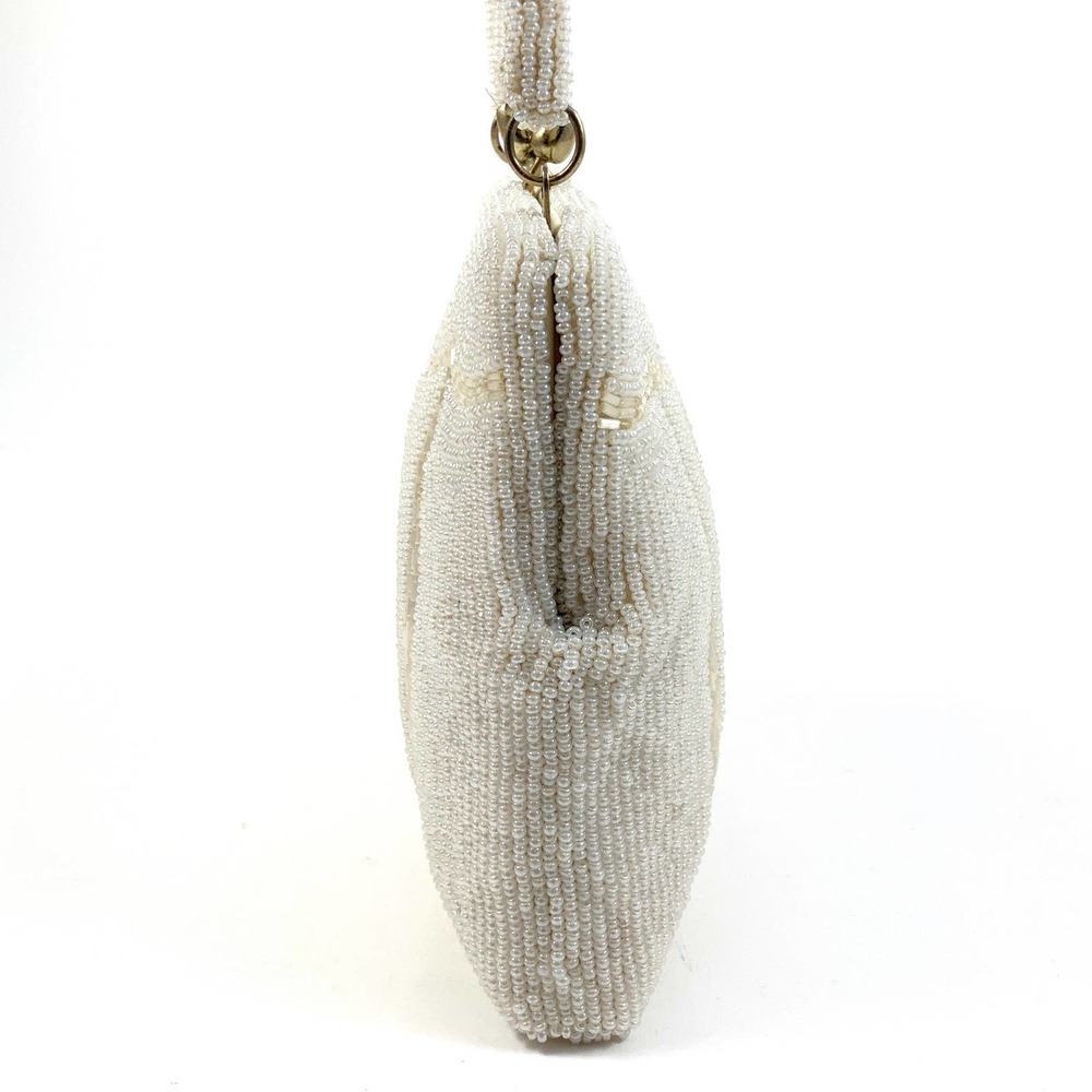❌SOLD❌ Vintage KOREAN white glass beaded mini bag - Picture 7 of 13